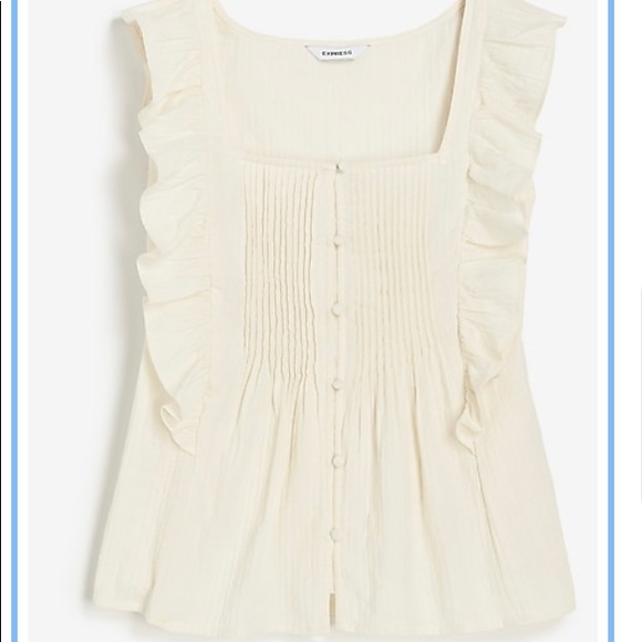 Express Square neck ruffle tank - Picture 1 of 4